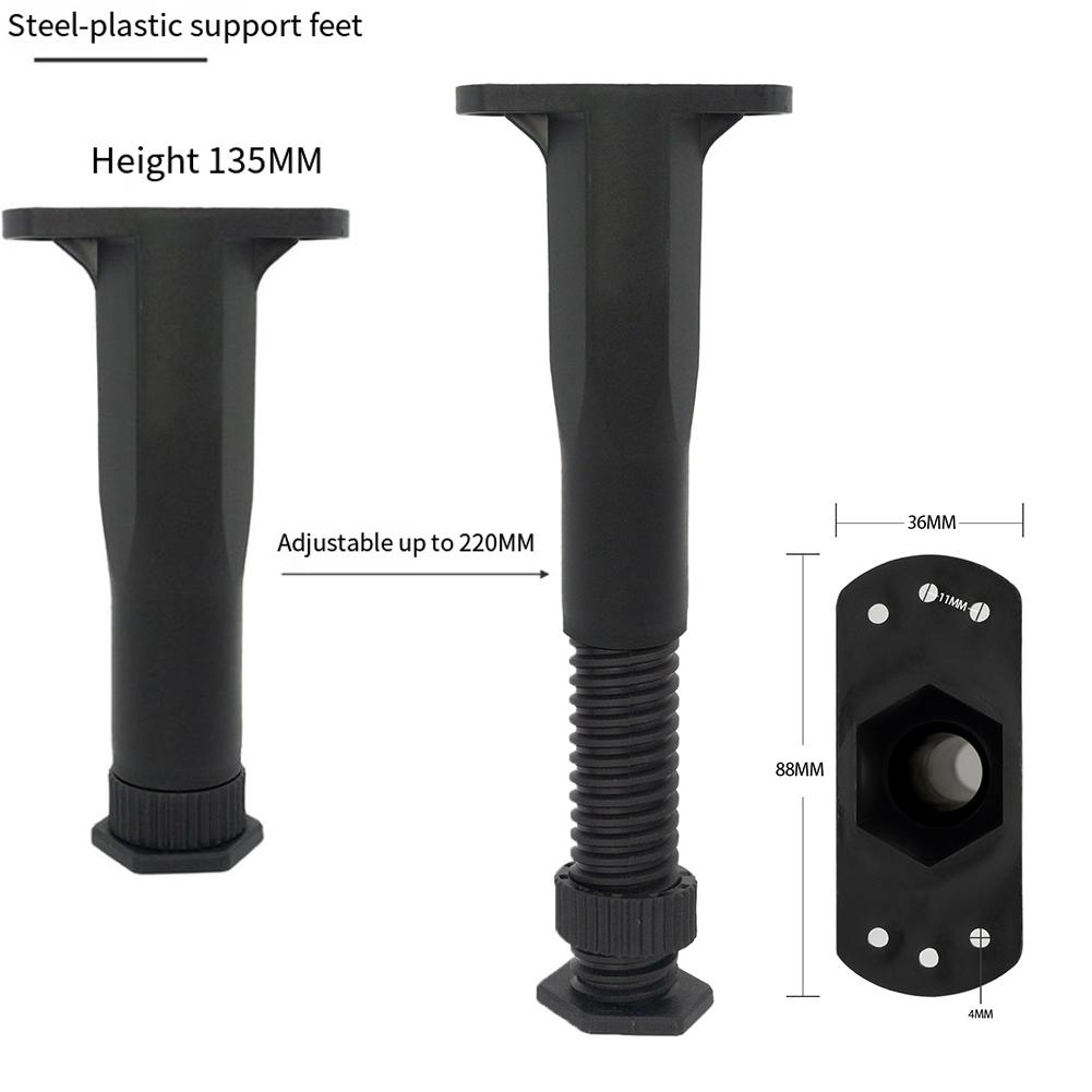 Furniture Adjustable Foot Plastic Telescopic Furniture Support Legs Chair Sofa Support Bed Bottom Load Bearing Bracket Hardware