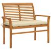 Day and Night - Day and Night Solid Teak Wood Garden Bench with White Cushion 112 Cm