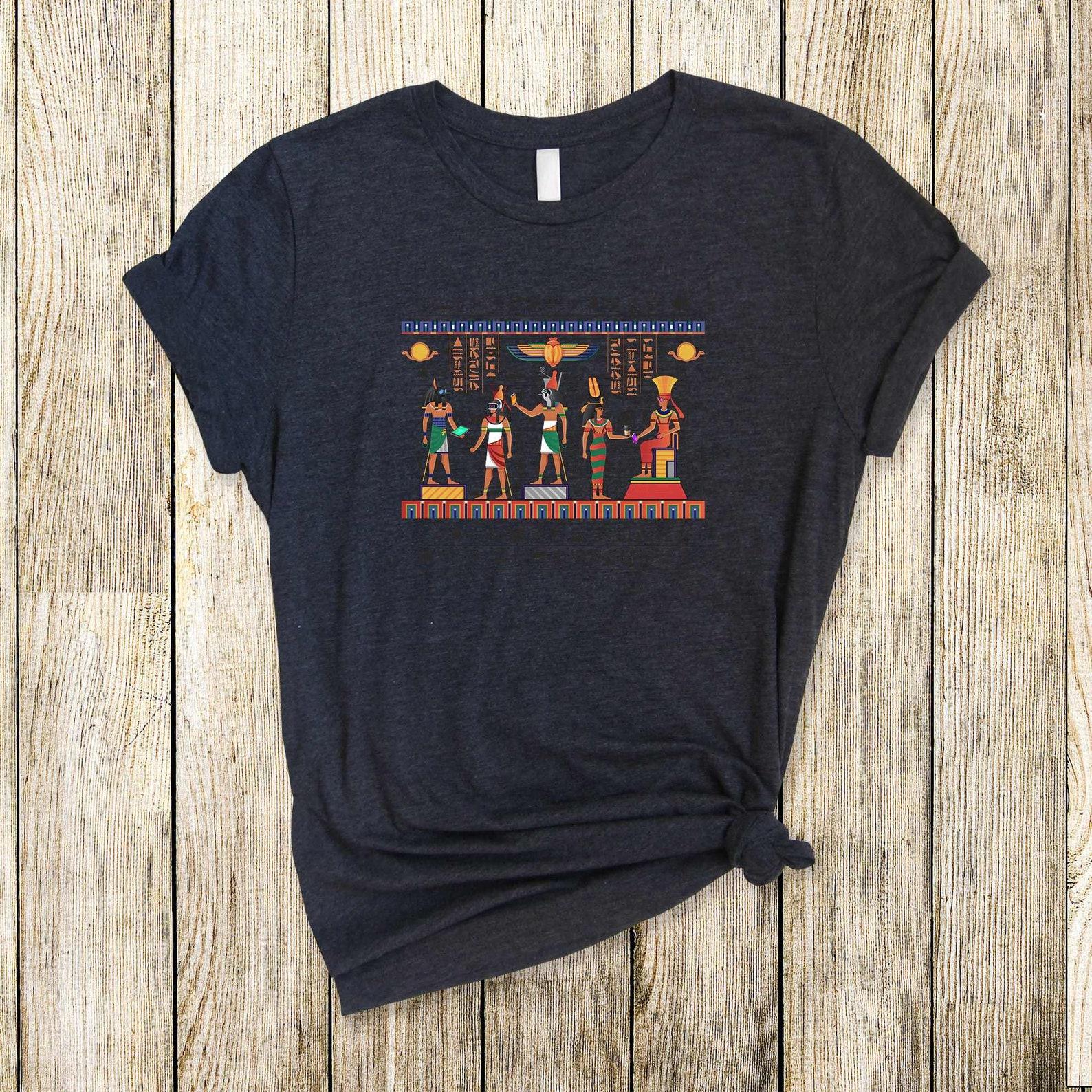 Ancient Egypt T-Shirt - Hieroglyphics Funny Modernized Egyptian Gods Lover Shirt XL