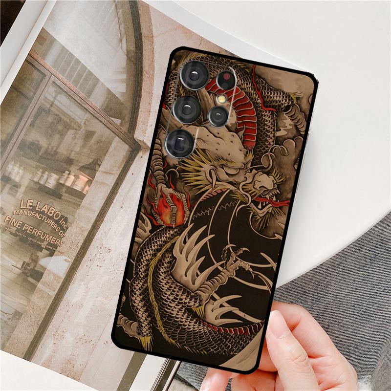 Chinese Dragon Phone Case For Samsung Galaxy S25 Ultra S9 S10 S20 FE S21 S22 S23 Plus S24 Ultra Full Cover