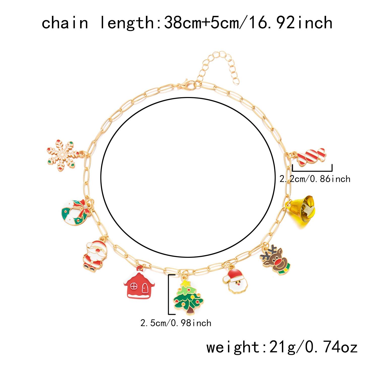 

Santa Claus Snowflake Elk Pendant Necklace Women s, Stylish and Exquisite Christmas Ornament Gifts