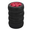 4PCS Remote Control Car Tires Stable Grip Strong Cushioning Uneven Texture Thickening Universal for 1 8 RC Car Red