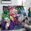1Pc Clown Couple Print Flannel Blanket, High Quality Comfortable for All Seasons, Home Decor, Warmth and Comfort, Perfect for Christmas Gifts