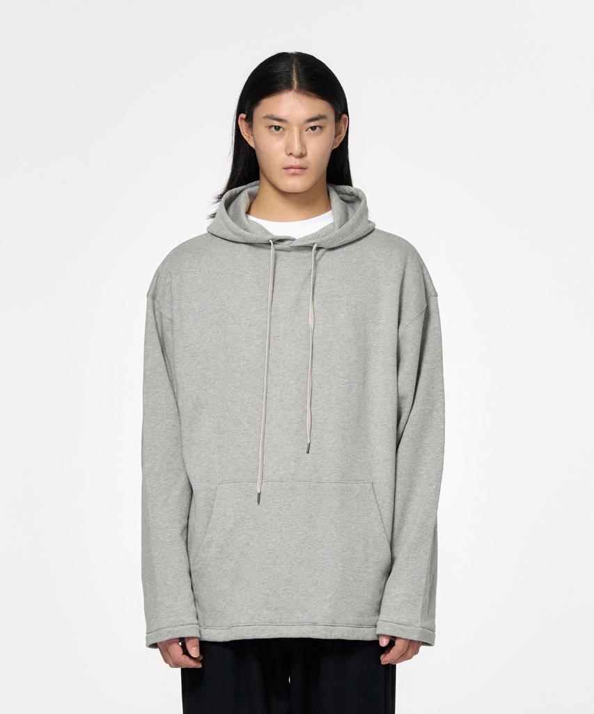 Embroidery Oversized Long Hoody_Gray