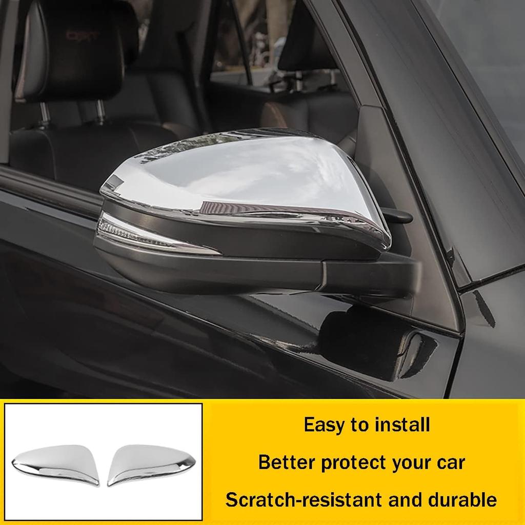 Car Accessories Fit for Toyota 4Runner 2014-2022 2023 2024 Side Door Mirror Cover Cap Decor Trim (Glossy Chrome Style) ABS 2 PCS