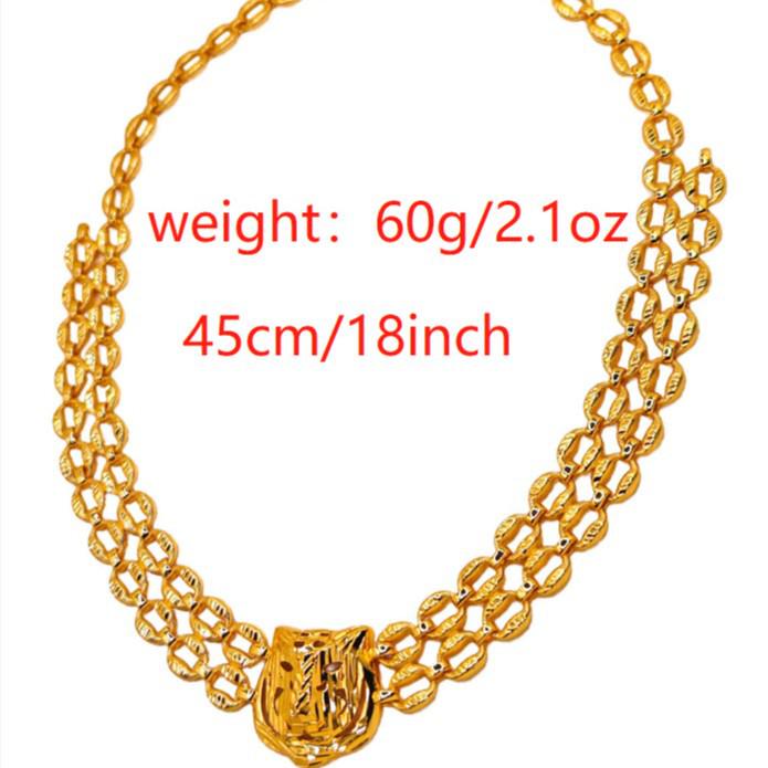 High-End Light Luxury Real Gold Plated Tiger Necklace - Versatile Fashion Accessory