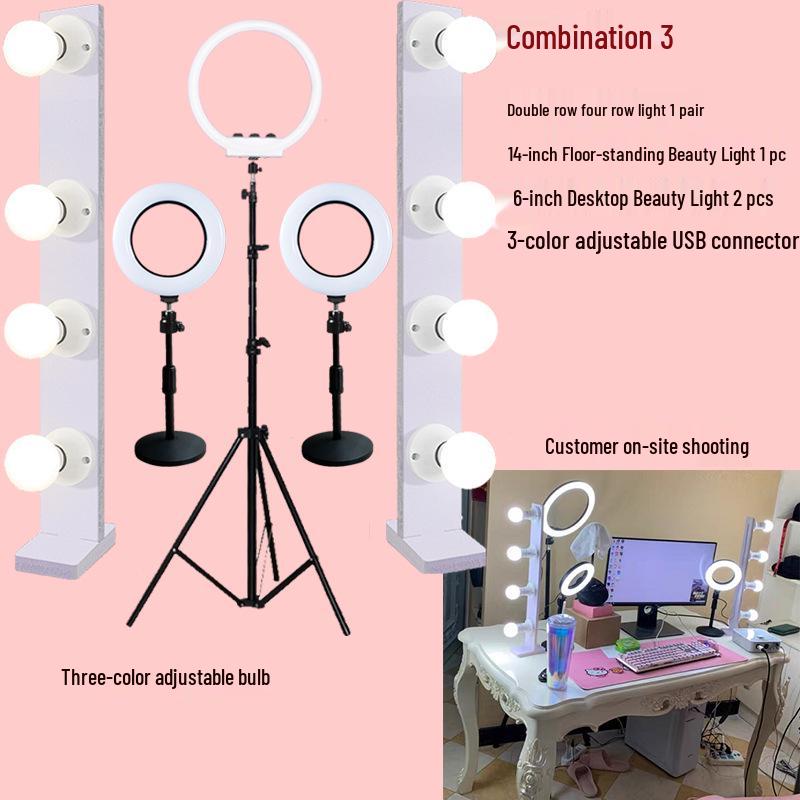 Live Streaming LED Beauty Light with Phone Stand (Desktop)