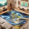 Leeds United Football Print Crystal Velvet Rug, Comfortable Water Absorbent Non Slip Indoor Floor Carpet