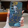 Trendy Ocean Style Whale Pattern Case For Samsung S26 S25 S24 Ultra S23 S22 S21 FE A15 A16 A17 A35 A36 A37 A54 A55 A56 A57 5G Leather Texture Cover