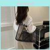 Trendy Street Style Large Capacity Pvc Tote Bag In Black Tea And Clear Colors