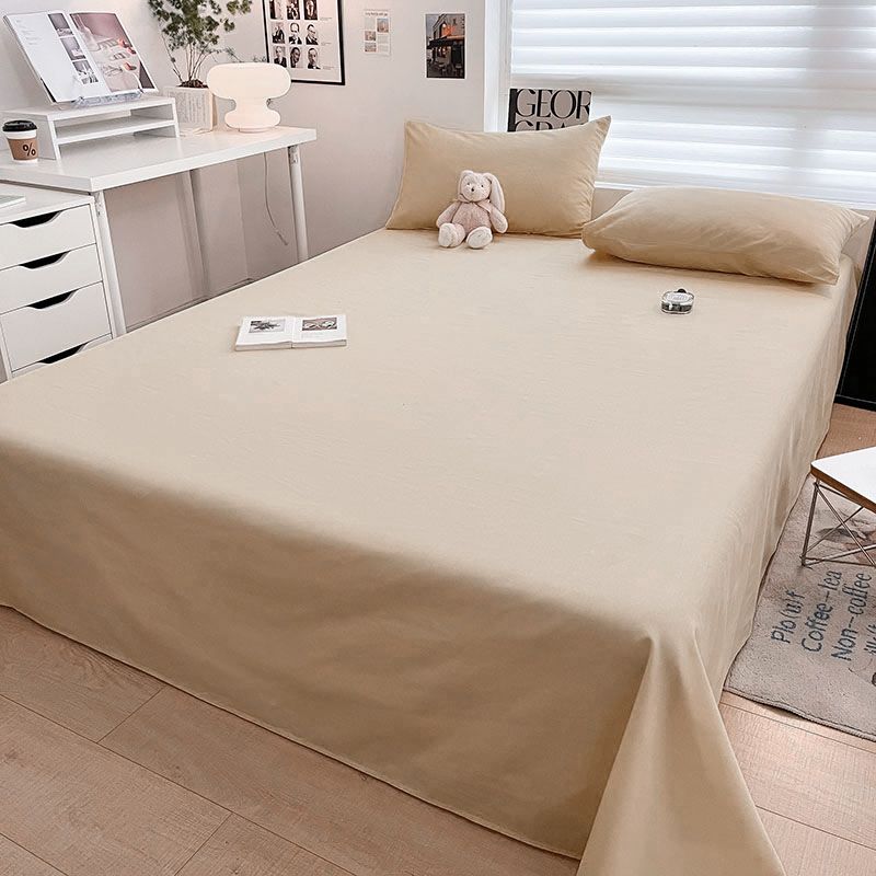 New Ins Style Plaid Thick Skin-friendly Bed Sheet, Simple Bedding for Student Dorm Single & Double Bed