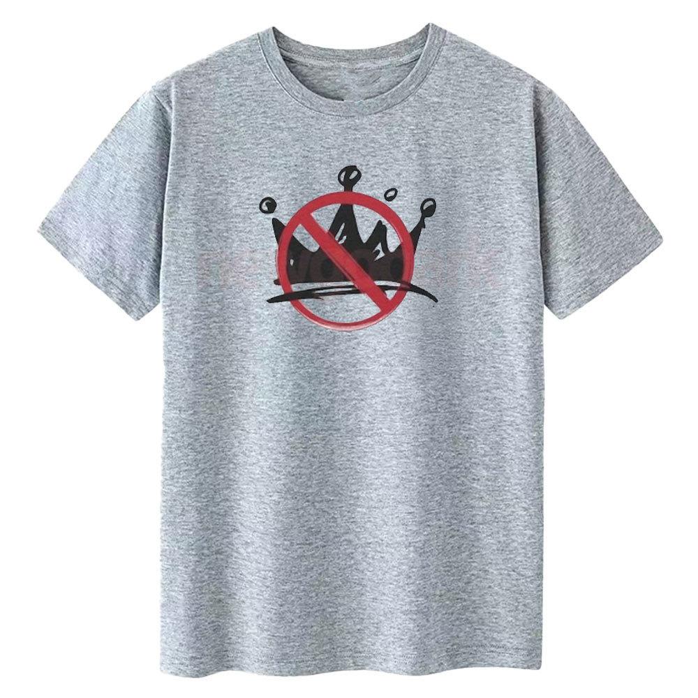 Keine Könige in Amerika Damen Unisex Shirt Krone Keine Könige Shirt Grafische T-Shirts Lässig Outdoor Baumwolle Atmungsaktiv Kurzarm