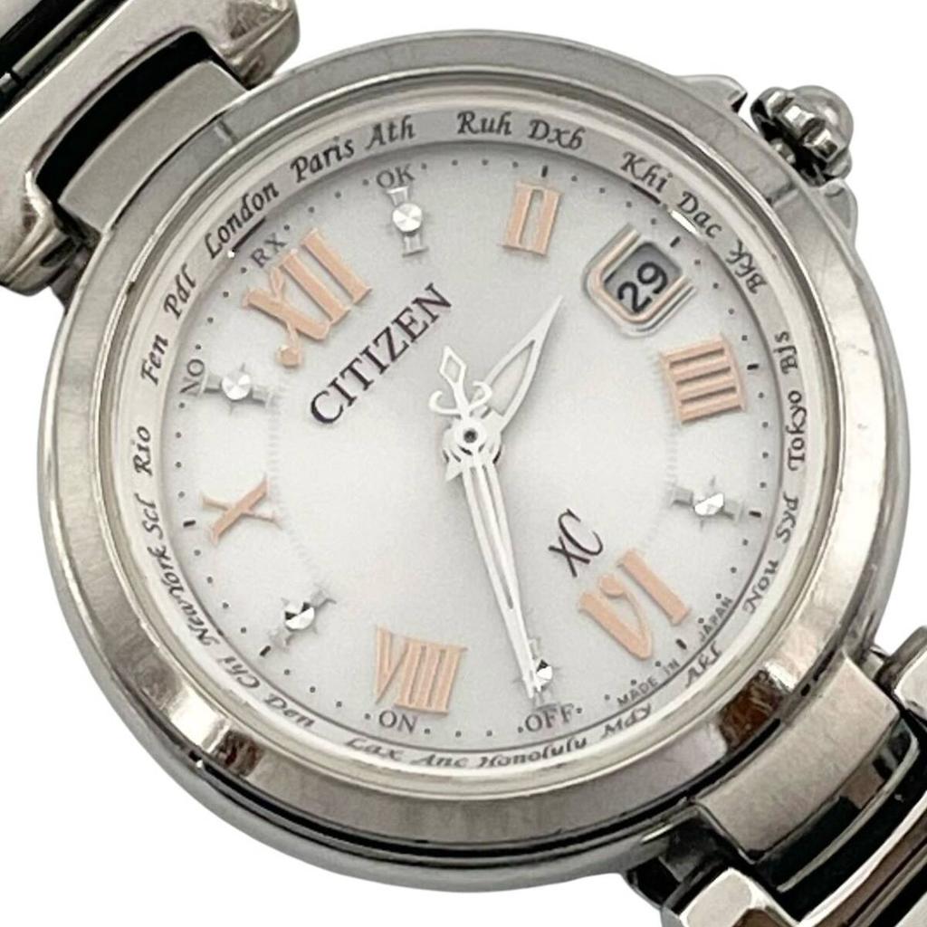 Citizen XC Analog Date Dial Solar Watch /Radio-controlled H240-T019072 3-hand Mother-of-pearl Women's Radio-controlled [a63]