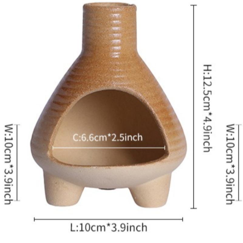 1 Stück Atmosphärischer Keramik-Duftofen Retro Home Räuchergefäß für Palo Santo und Salbeistifte Heimdekoration (Ohne Weihrauch)