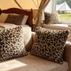 Leopard Print Throw Pillow Cover 45x45 Size Shaggy Pillow Case Faux Fur Pillowcase  Sofa Decor