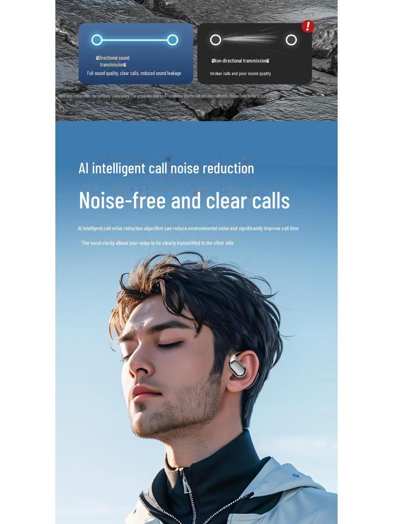 OWS M75 Ear-Hook Bluetooth Headset with Noise Reduction