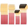 24Pcs Silver Cutlery Set Stainless Steel Dinnerware Set Knife Fork Spoon Dinner Set Kitchen Tableware Service for 6 Flatware Set