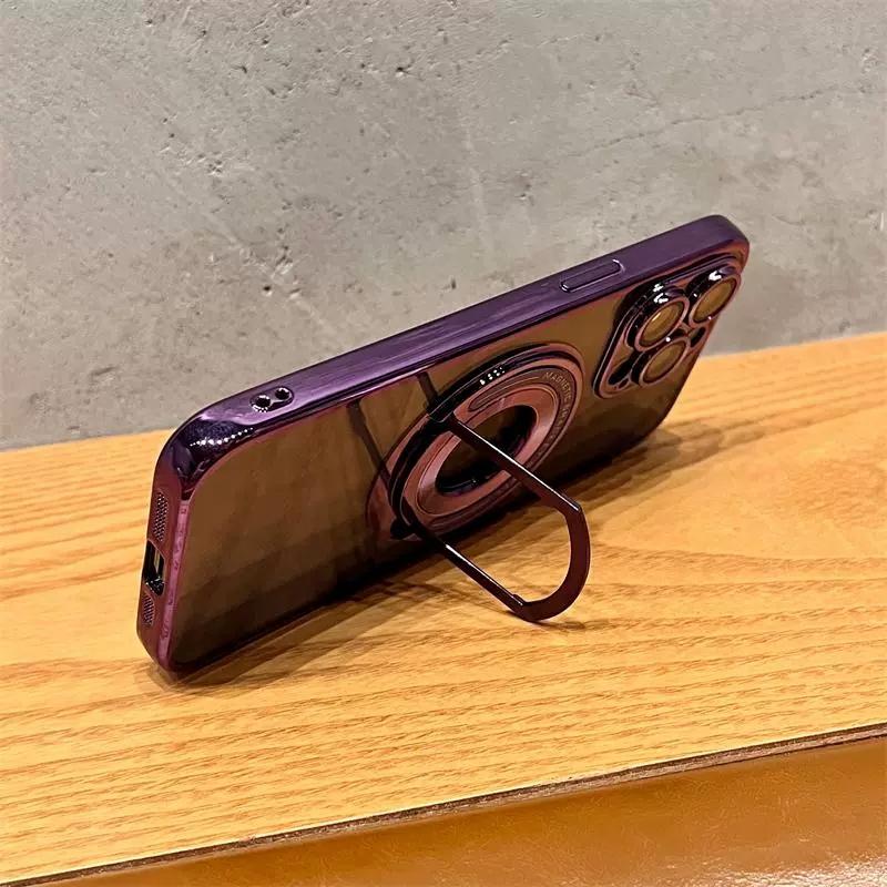 Luxuriöse Magsafe Kabellose Ladehülle für iPhone 11 12 13 14 15 Pro Max Plus Magnetring Halterung Bumper Abdeckung