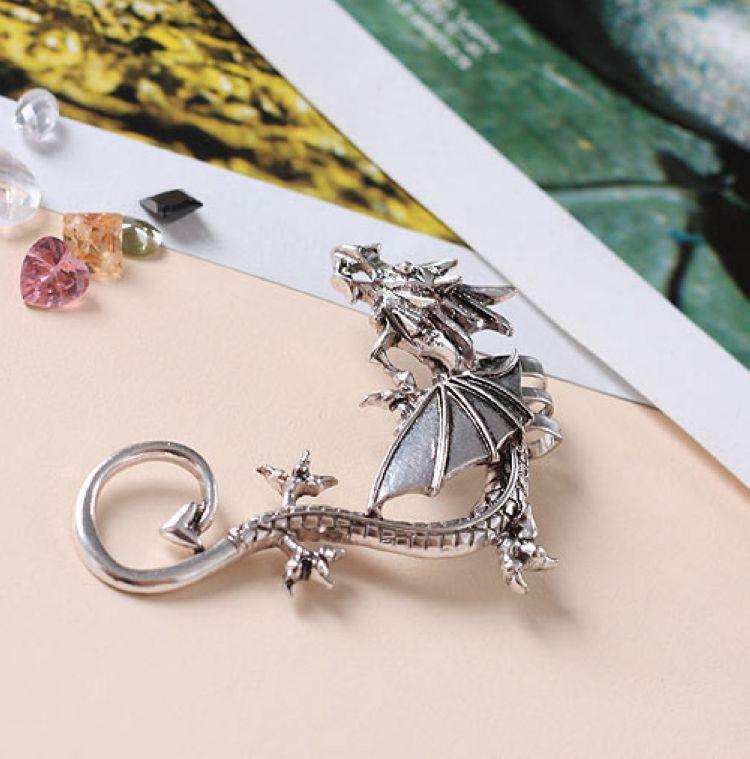 Earrings, Popular In Europe And America, Personalized Punk Style Without Ear Piercings, Exaggerated Dragon Earrings