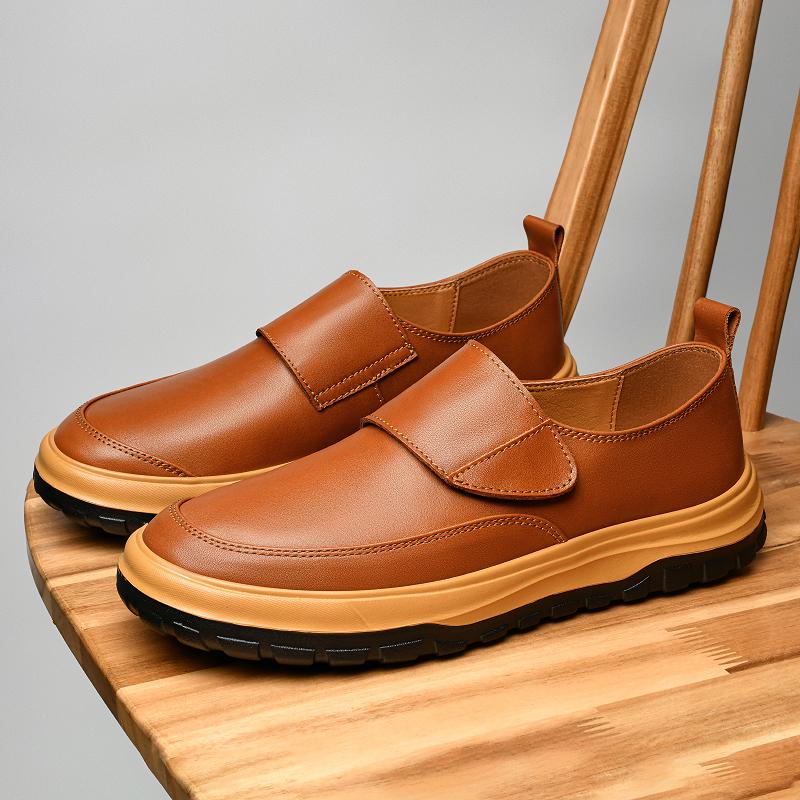 

New Men Loafers British Casual Comfortable Business Brand Small Leather Shoes European American Social Shoes Men 45 оранжевый