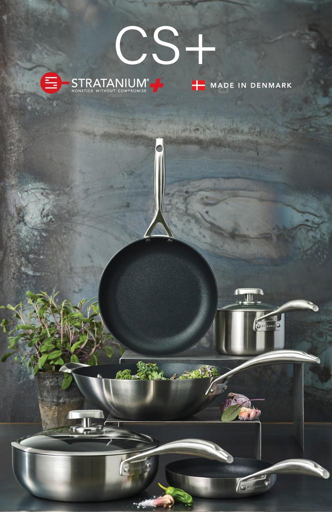 Scanpan Serie Låg Gryta 26cm IH-kompatibel Gryta Gryträtter Ugnssäker PFOA-fri Säker Stekpanna CS+ (Med lock) Tvåhands STRATANIUM+