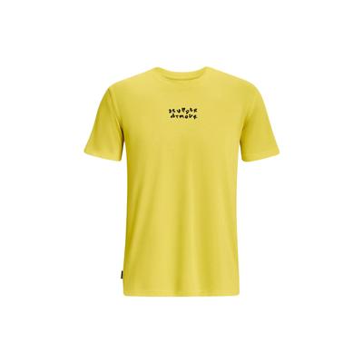Letter Logo Print Crew Neck Sports Short Sleeve T-Shirt Men Tops Starfruit-Yellow 1376837-799