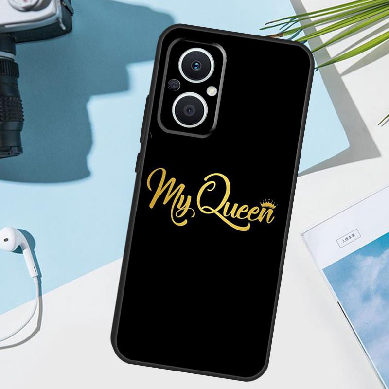 King Queen Couple Lovers Cover For OPPO Reno 12 F 13F 14F 11F 10 11 13 14 Pro 7 8 Lite OPPO Find X9 X5 X6 X8 Pro Case
