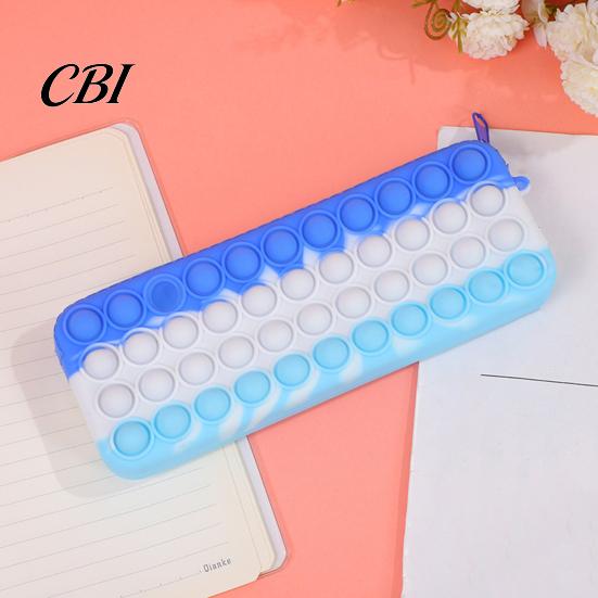 Decompression Pencil Case Pop Case, Large Capacity Silicone Storage Bag, with Relief Bubble Toy Stationery for Kids School Office Stress