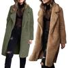 Damen Oversize-Mantel Einfarbig Einreihig Herbst Winter Dicke Knöpfe Übermantel für das Büro