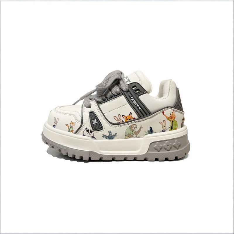 

Kids Cartoon White Sneakers - Spring/Autumn 2026 Collection: Breathable and Casual Shoes for Boys & Girls Size 34, 21 cm бежевий