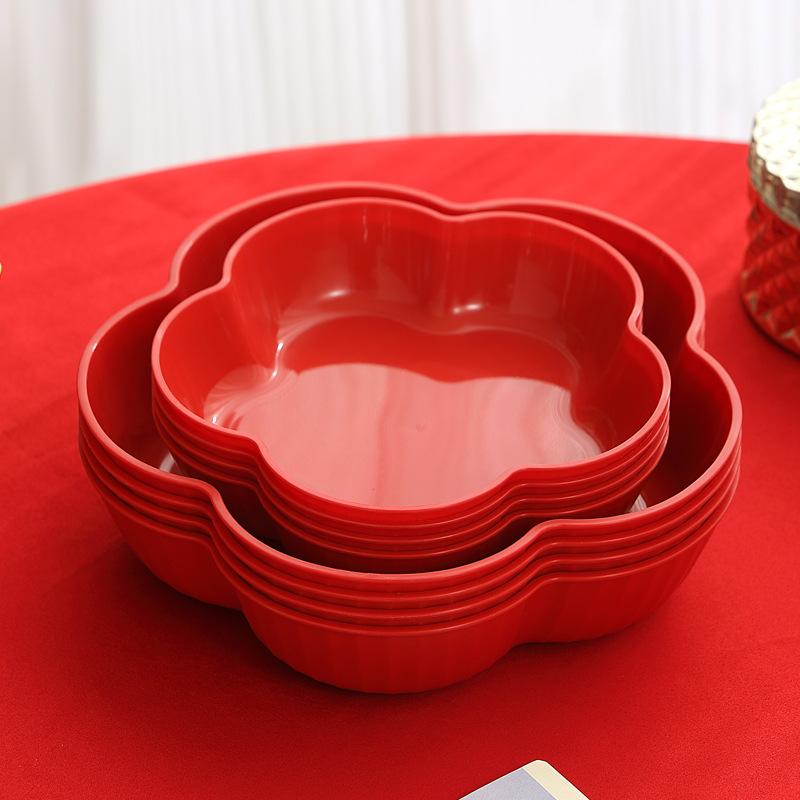 House Warming Fruit Plate Moving Into A New Home Living Room Plate Decoration Fruit Plate Red Wedding Special Candy Plate