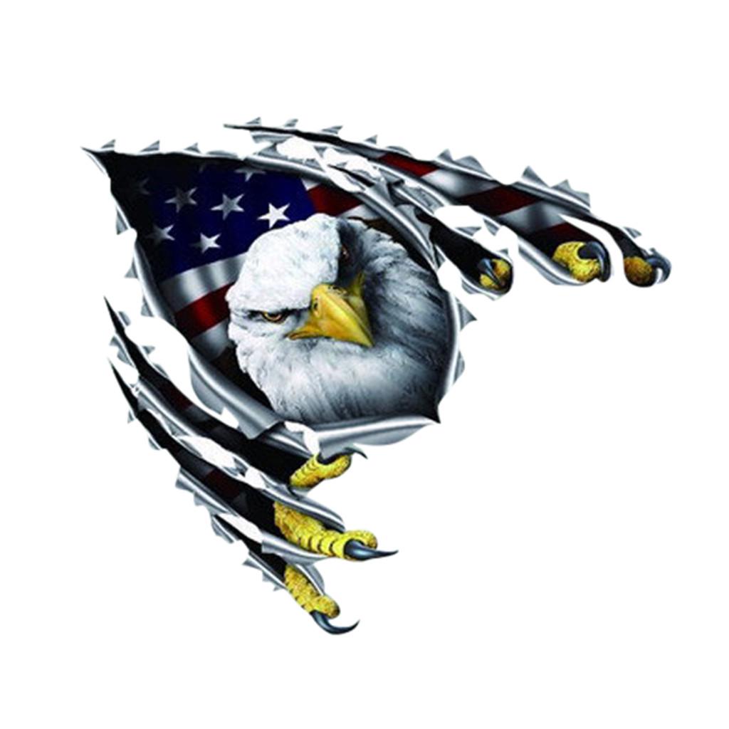 100/% Brand New PVC Car Decal Flying Hawk Auto Truck Side Eagle USA Flag Sticker