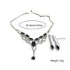 Vintage Geometric Hollow Rhinestone Necklace Earrings Women Black Crystal Earrings for Wedding Bride Zircon Sets Accessories