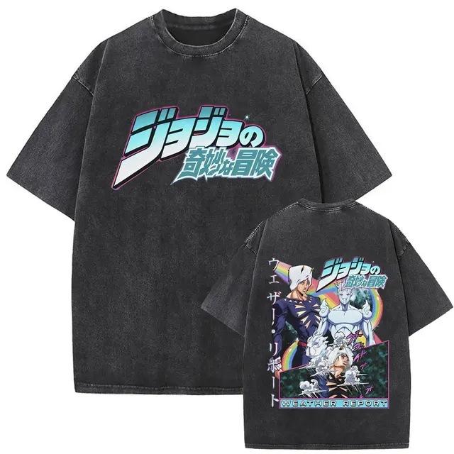 Men'S And Women'S Bizarre Adventure Graphic T-Shirt Cotton Street Wash Clothing Casual Vintage T-Shirt Anime Gu