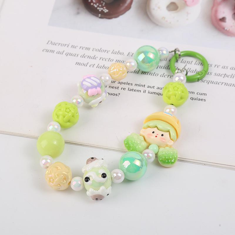 Граффити Бисером Попкорн Шнурок для Телефона - Конфетный Цвет Мультяшный Шарм для Сумки для Девочек