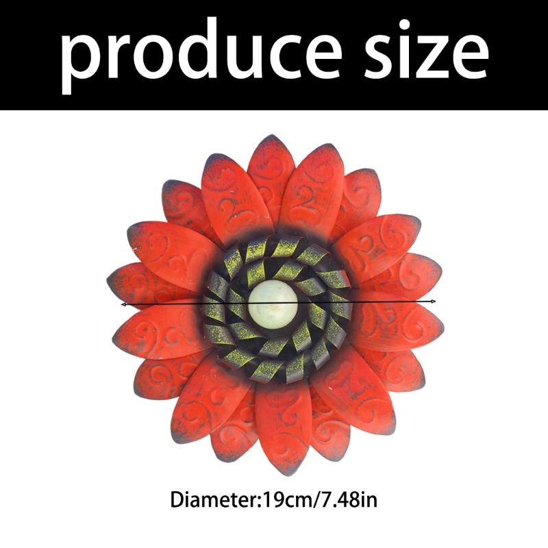 652F Rostbeständige Metall-Wandkunst Mehrfarbige Eisen-Sonnenblumen Hängendes Ornament mit Leuchtenden Perlen im Dunkeln Für die Raumgestaltung