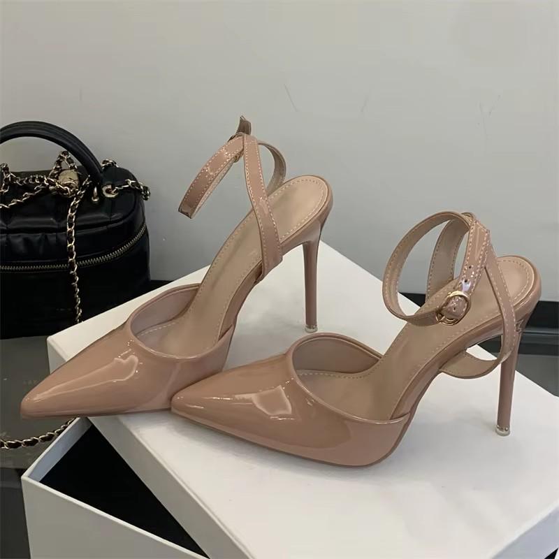 

Eilyken Street Style Ankle Buckle Strap Women Pumps Sandals Stripper Prom Thin High Heels Slingbacks Shoes 35