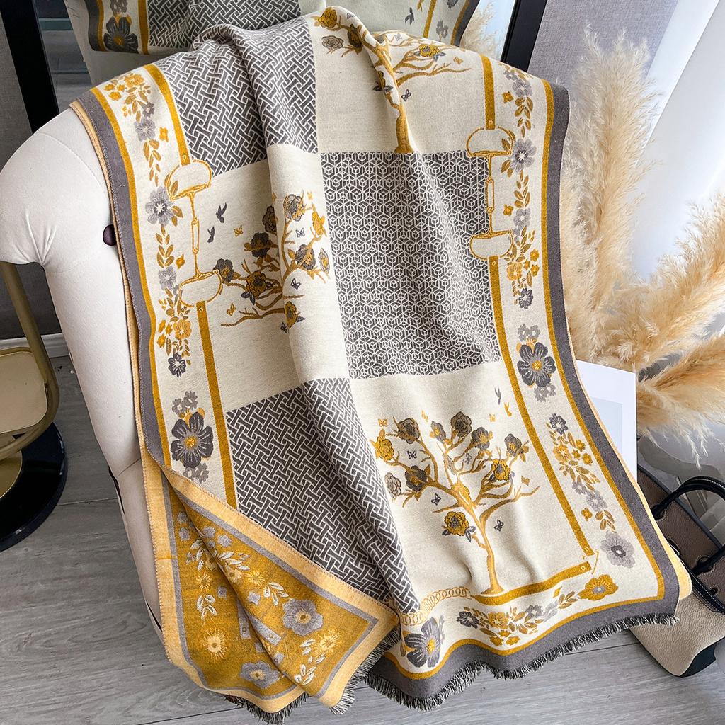 400G thickened star with the same imitation cashmere thermal scarf for women's high-end office air conditioner shawl for women