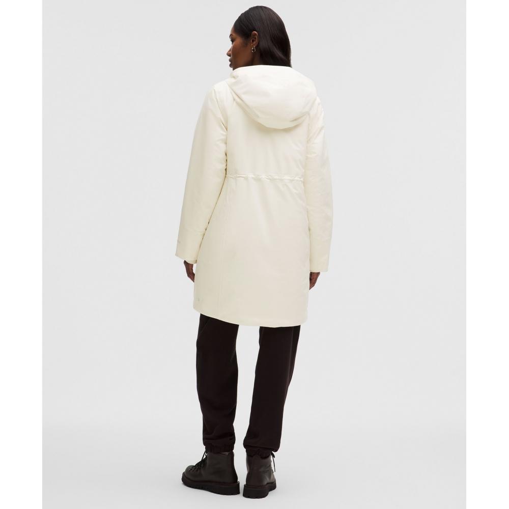 Lululemon Waterproof Insulated Cinch Waist Parka Light Ivory