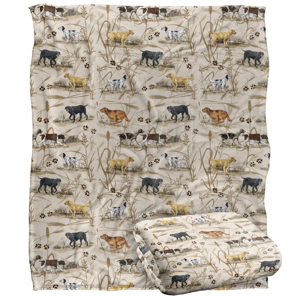 JQ Licensing Hunting Breeds Silky Dogs Supersoft Blanket