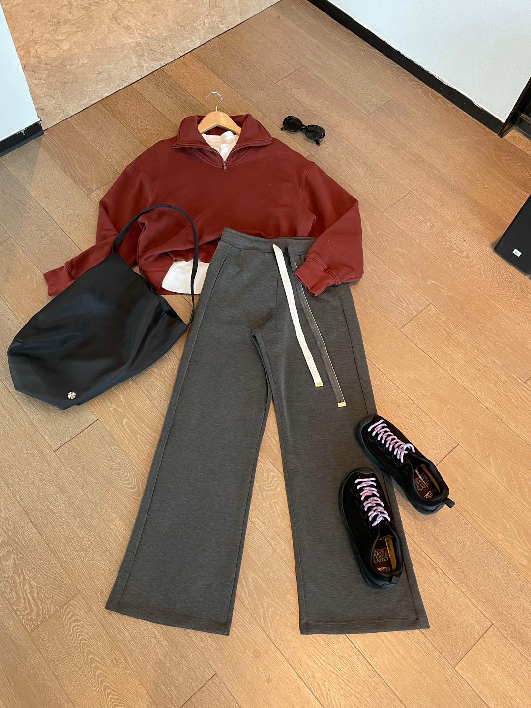 Early Spring Women s Loose Straight-Leg Sweatpants M серый