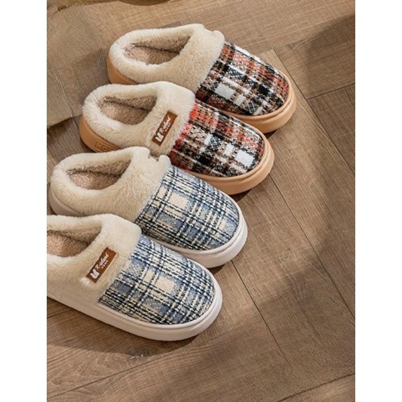 New Thick-soled Cotton Shoes for Women, Indoor Home Warm Slippers