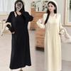 Spring Autumn Plus Size Knit Dress Womens Long Sleeve French Style Sweater Dress