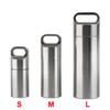 S M L Pill Storage Box Metal Phial Pill Case Portable For Firstaid Camping Pendant Medicine Boxes Waterproof Stainless Steel