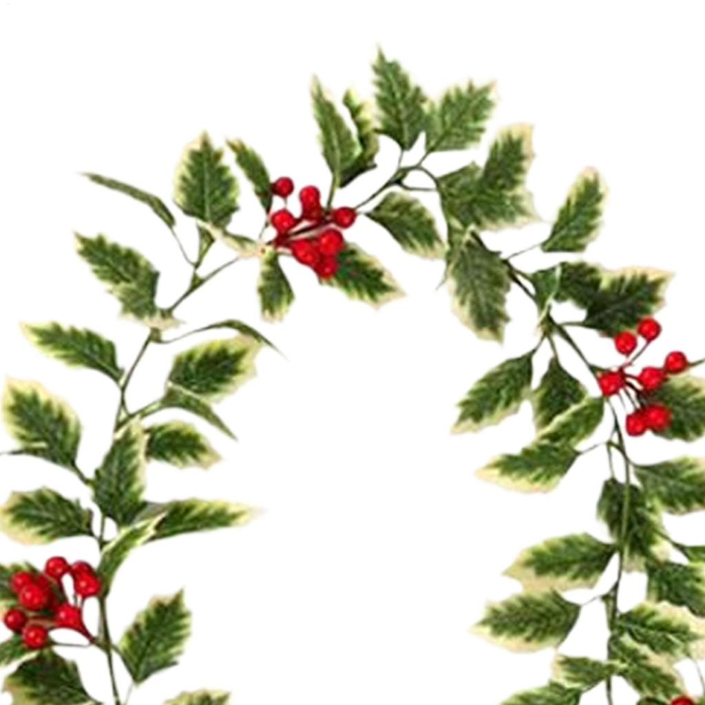 Garland Christmas Decorations Faux Red Berries Wreath With Red Berries Christmas Vines Decoration For Fireplace Living Room