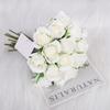Artificial Flowers Fake Rose Bridal Bouquets 20 Heads Handheld for Arrangements Wedding Table Centerpieces Home Party
