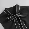 Cotton Shirt Fake Collar Tie Women Black Ladies Bowknots Detachable Stand False Collar Blouse Top Half Shirt Clothes Accessory