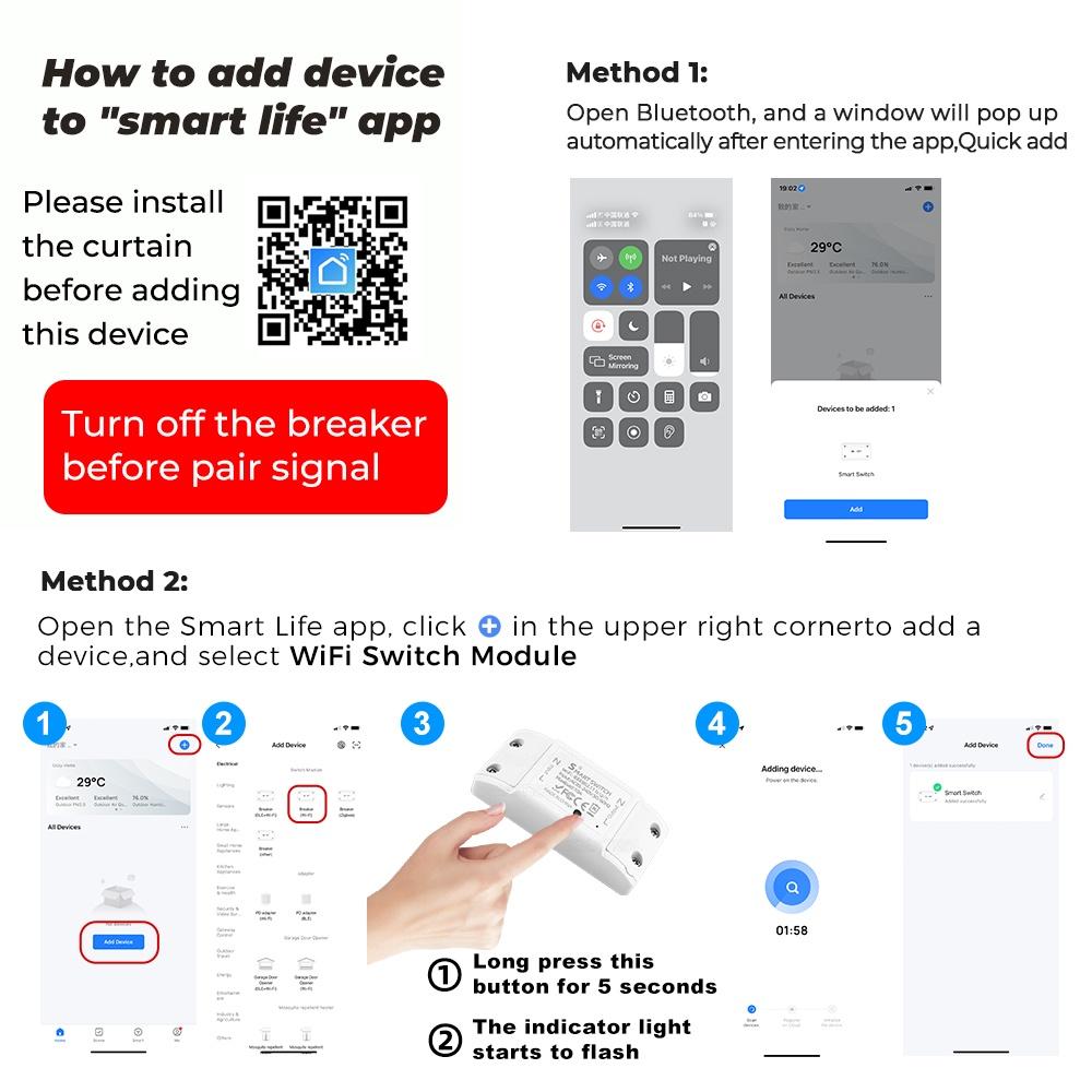 Universal Circuit Breaker Timer 10A WiFi Wireless Control Smart Switch Tuya Smart Switch Life App WiFi Voice Relay Controller