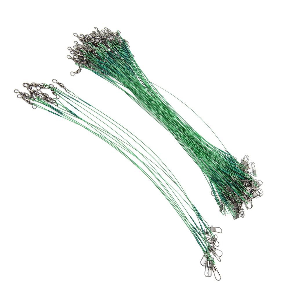 100PCS Fishing er Swivels Snap Anti Corroison Hard Steel Wire er for Saltwater 20cm  7.9in