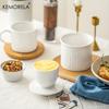 Ceramic Butter Jar with Drain, Spreadable Fresh Butter Decorative Container for Kitchen - White Arched Stoneware, 1 Pc, 2Pcs